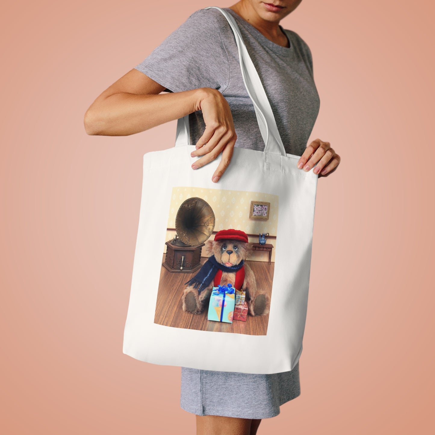 Whimsical Teddy Bear Cotton Tote Bag | Eco-Friendly Gift, Shopping Bag, Cute Storage, Children's Party Favor, Animal Lover's Accessory