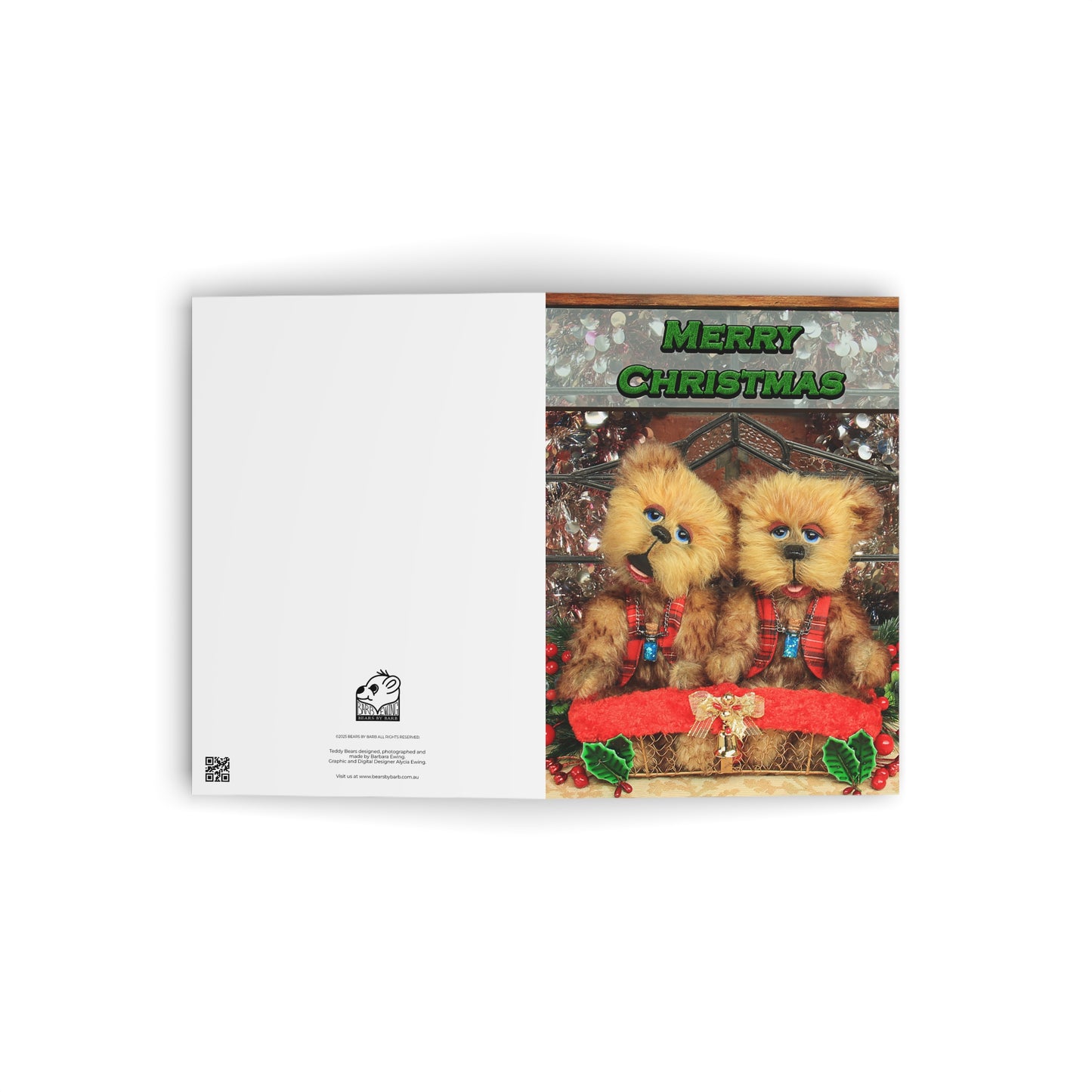 Merry Christmas Teddy Bear Greeting Cards, Cute Animal Cards, Birthday Wishes, Gift Cards, Kids Party Supplies