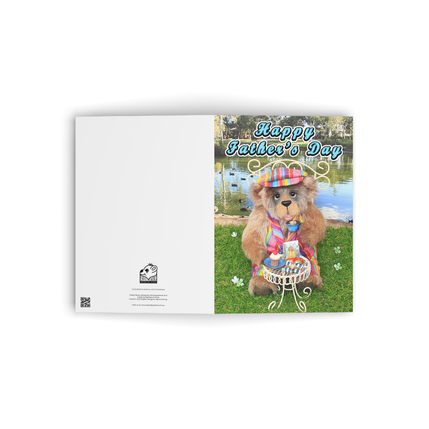 Happy Father's Day Teddy Bear Greeting Cards, Cute Animal Cards, Birthday Wishes, Gift Cards, Kids Party Supplies