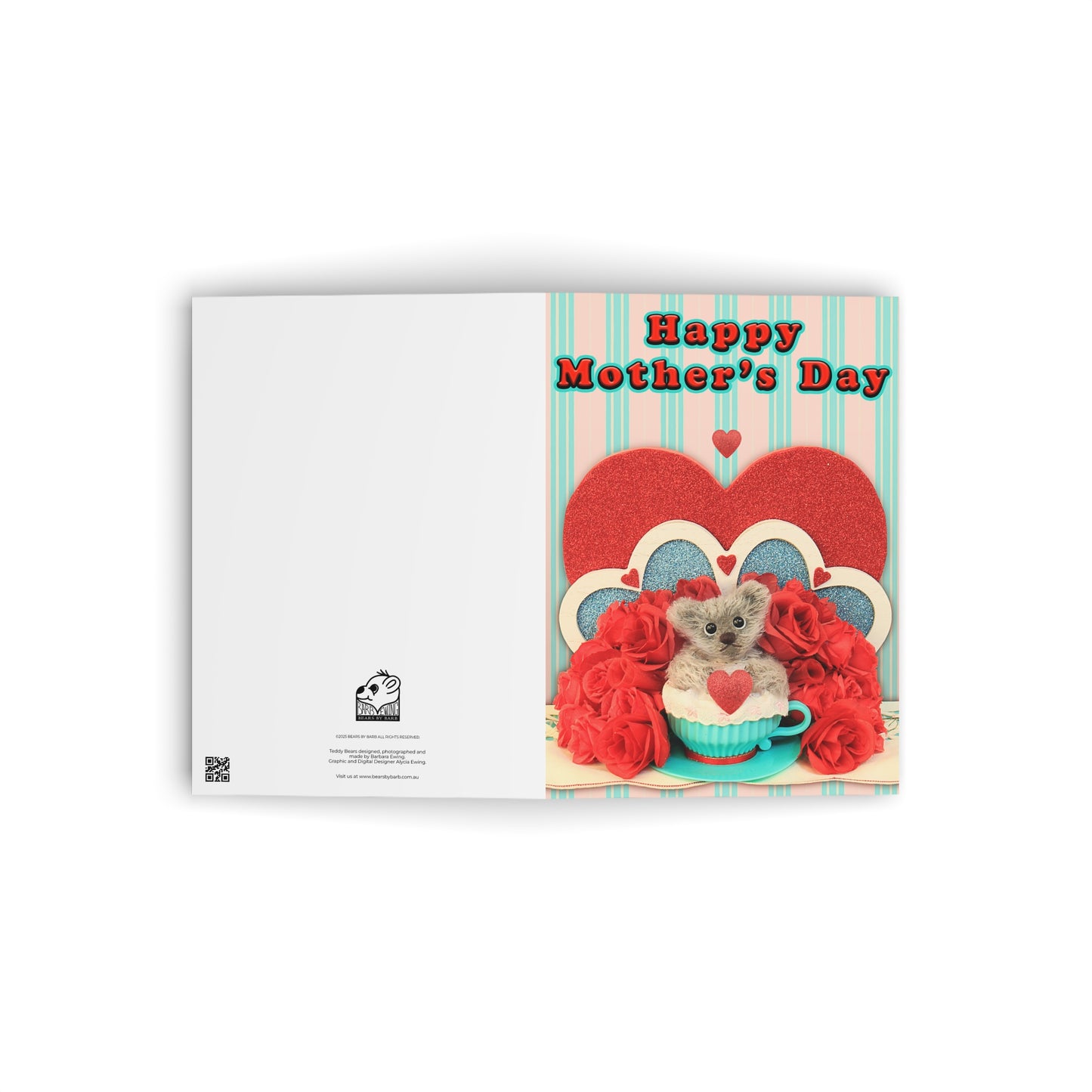 Happy Mother's Day Teddy Bear Greeting Cards, Cute Animal Cards, Birthday Wishes, Gift Cards, Kids Party Supplies