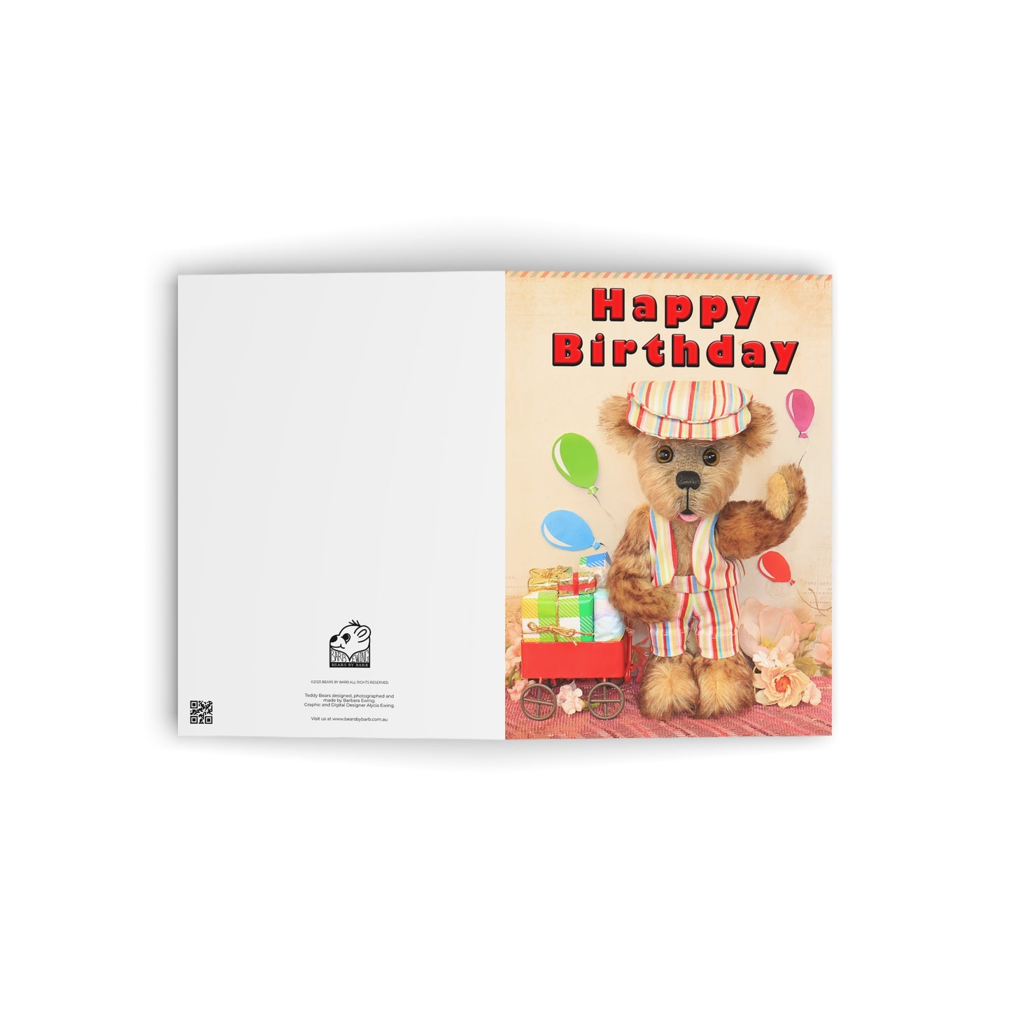 Happy Birthday Teddy Bear Greeting Cards, Cute Animal Cards, Birthday Wishes, Gift Cards, Kids Party Supplies