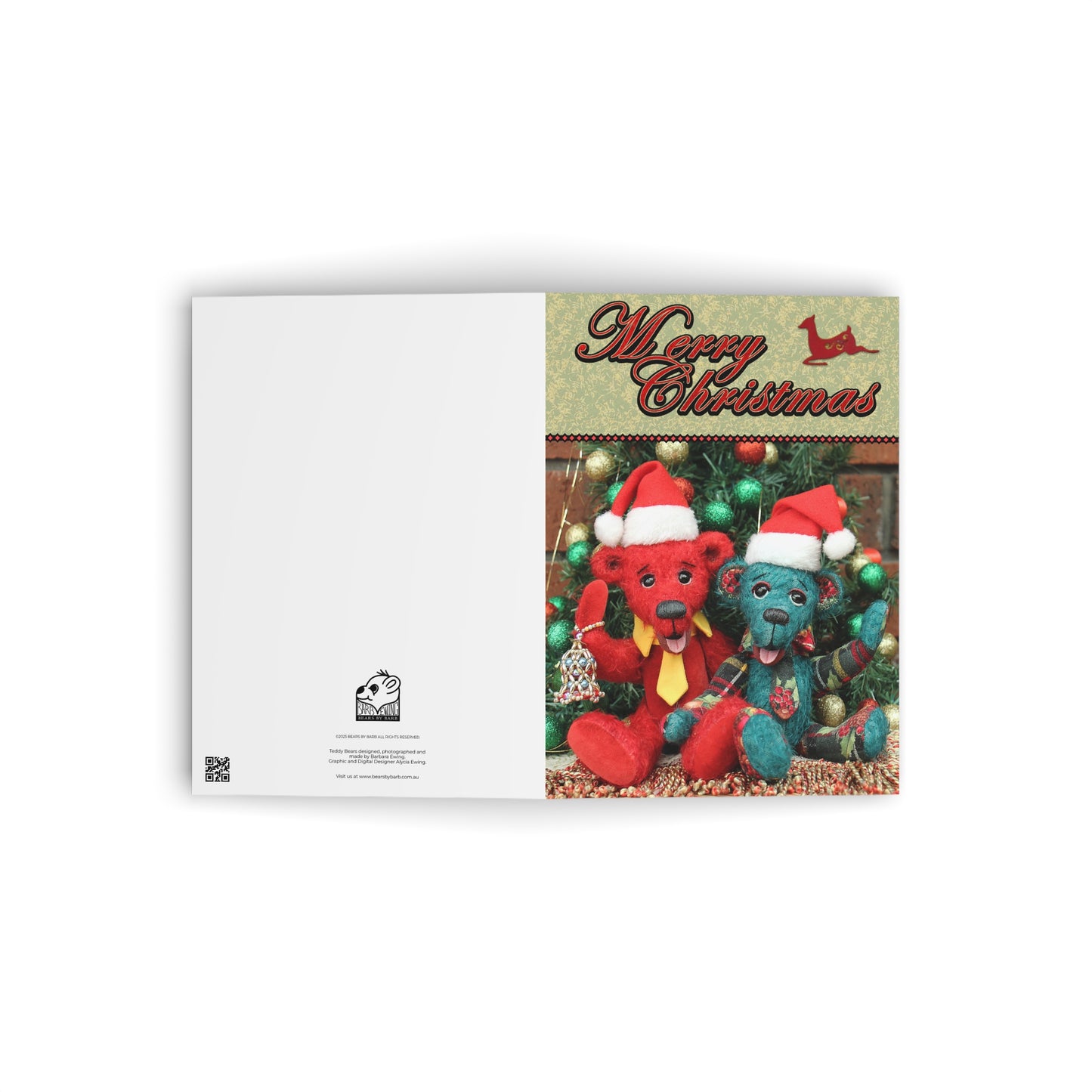 Merry Christmas Teddy Bear Greeting Cards, Cute Animal Cards, Birthday Wishes, Gift Cards, Kids Party Supplies