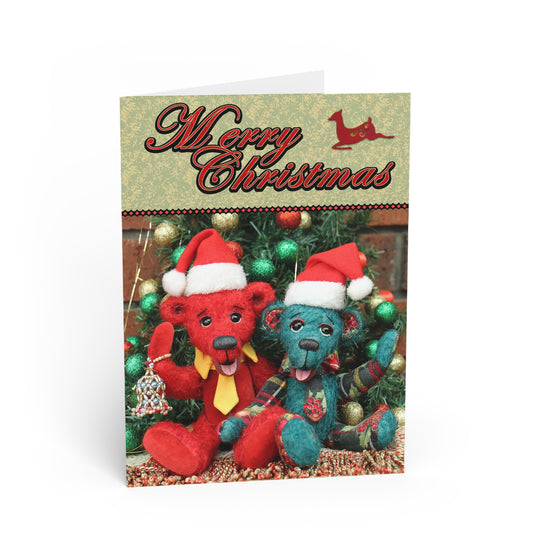 Merry Christmas Teddy Bear Greeting Cards, Cute Animal Cards, Birthday Wishes, Gift Cards, Kids Party Supplies