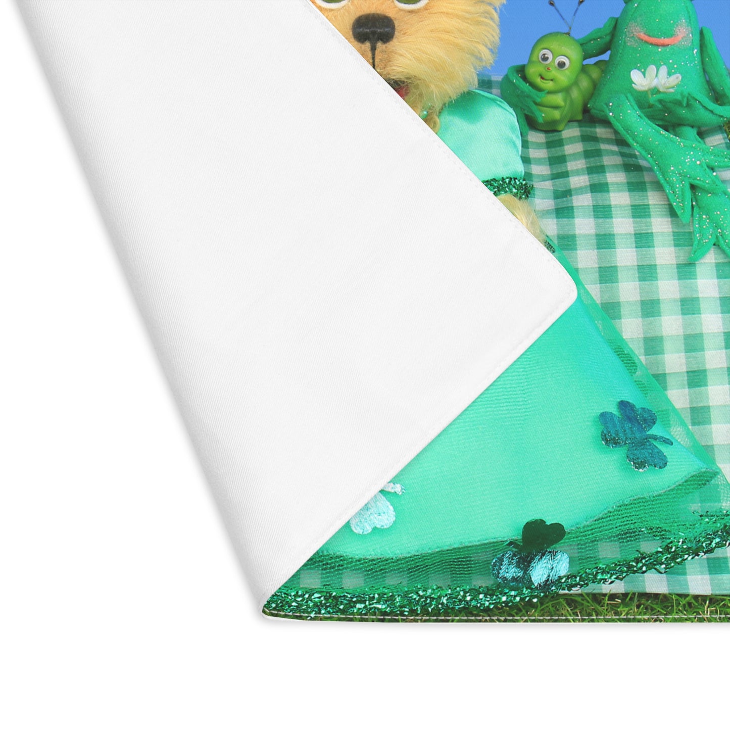 Premium Whimsical Dog 100% Cotton Placemat, Green Frog Decor, Kid's Table Setting, Fun Dining Experience, Spring Parties, Pet Lover Gift
