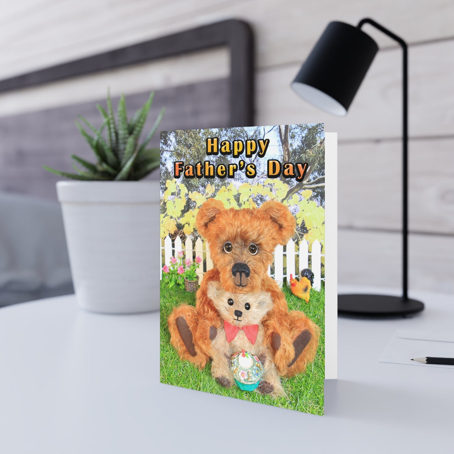 Father's Day Teddy Bear Greeting Cards, Cute Animal Cards, Birthday Wishes, Gift Cards, Kids Party Supplies