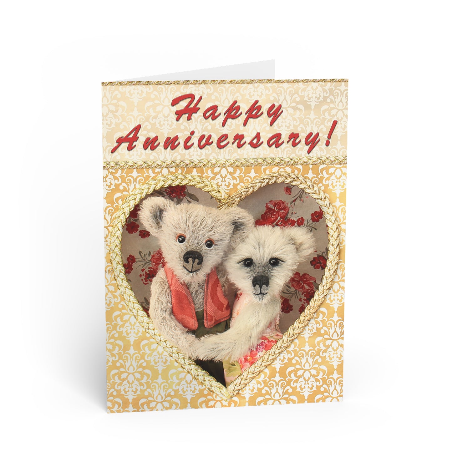 Happy Anniversary Teddy Bear Greeting Cards, Cute Animal Cards, Birthday Wishes, Gift Cards, Kids Party Supplies