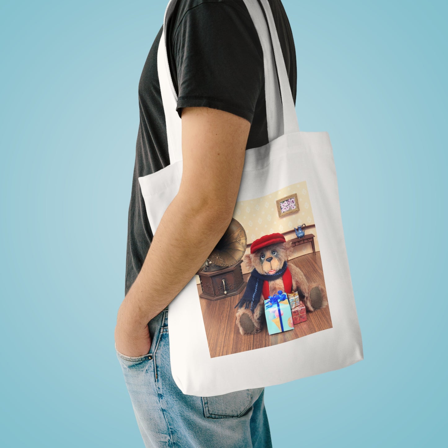 Whimsical Teddy Bear Cotton Tote Bag | Eco-Friendly Gift, Shopping Bag, Cute Storage, Children's Party Favor, Animal Lover's Accessory