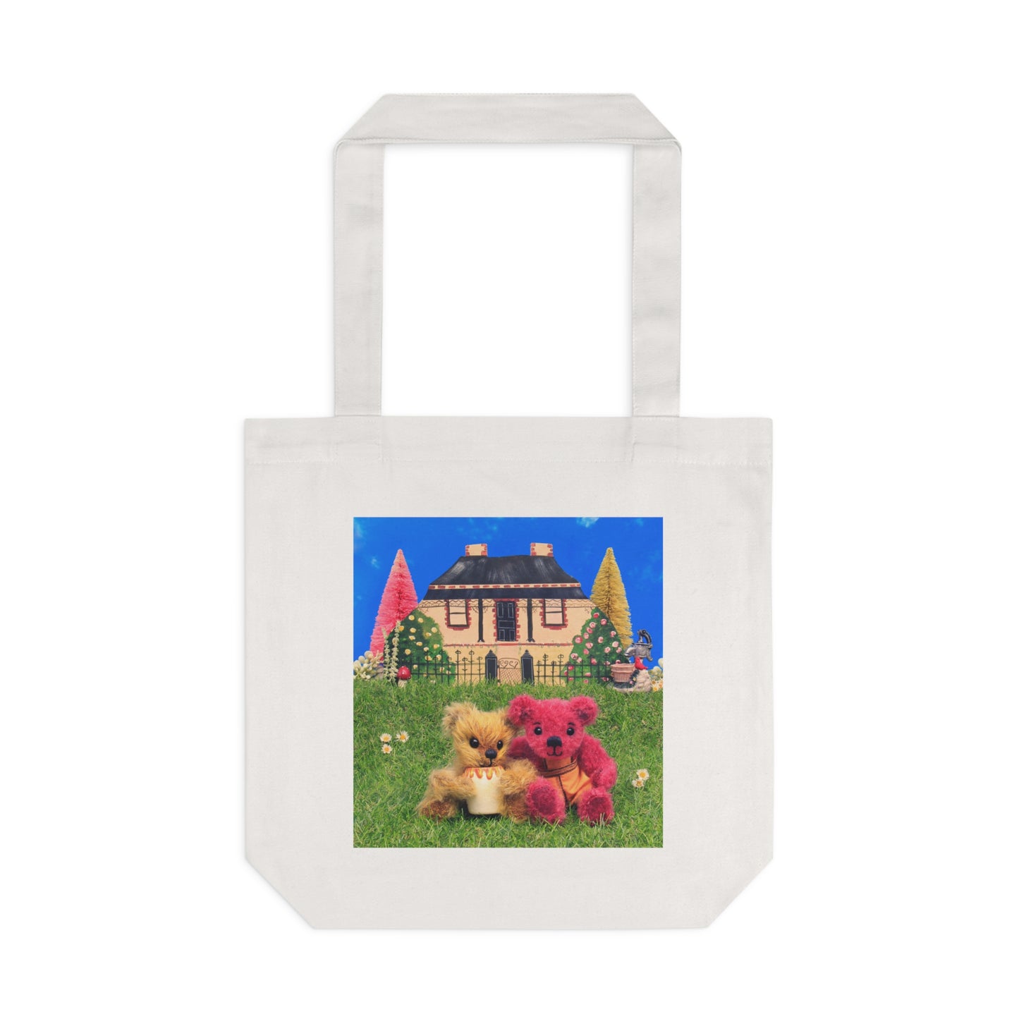 Cute Animal Print Cotton Tote Bag, Eco-Friendly Shopping Tote, Gift for Kids, Beach Bag, Fun Reusable Grocery Bags