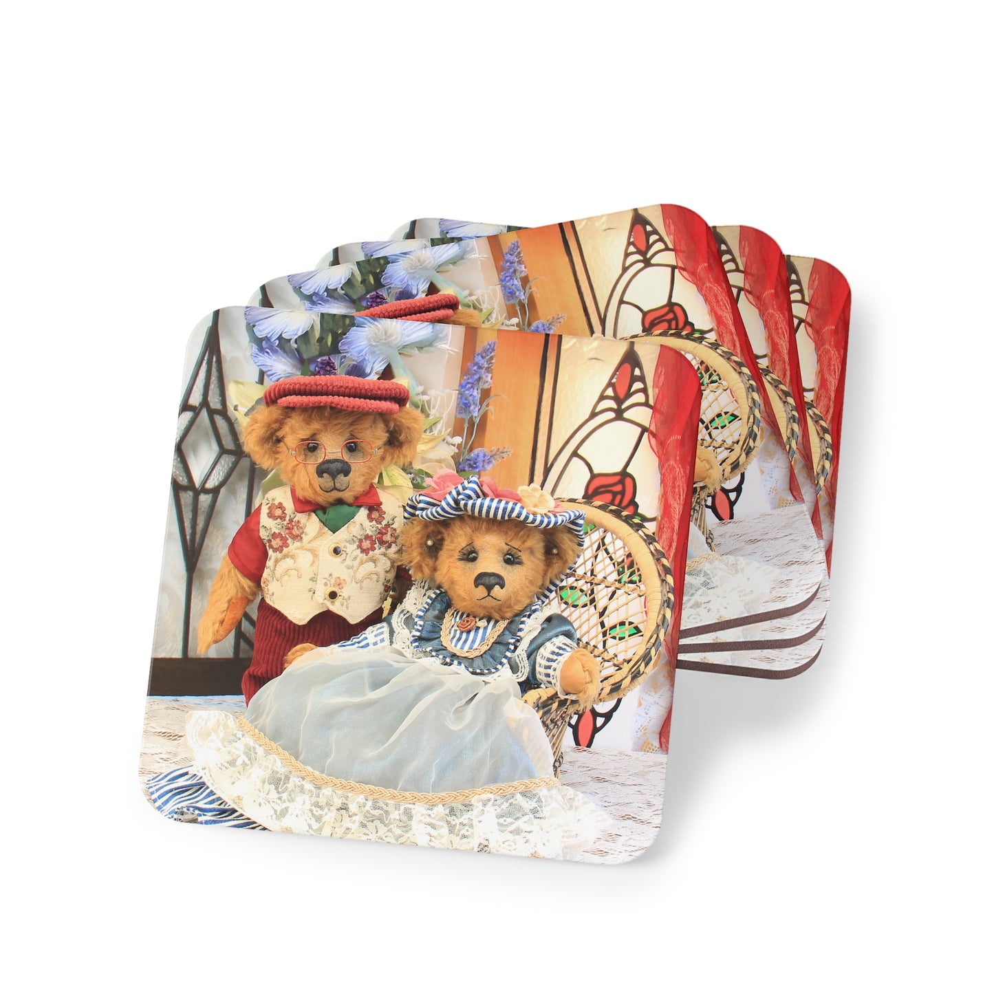 Charming Animal Coasters, Cute Bear Themed Drink Coasters, Home Bar Decor, Rustic Coaster Set, Unique Gifts for Animal Lovers