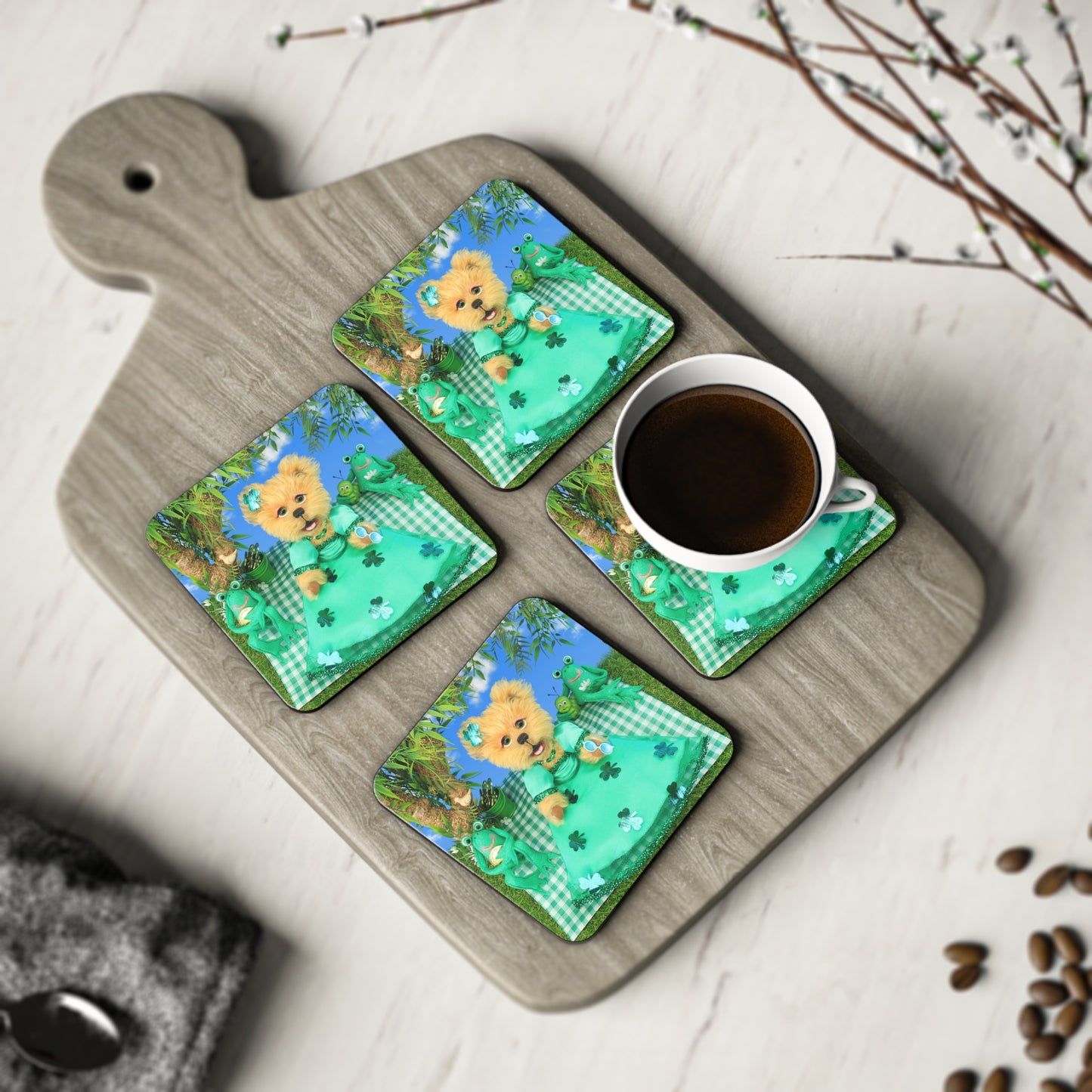 Charming Animal Coasters - Cute Bear and Frog Design, Eco-Friendly Drink Coasters, Unique Home Decor, Perfect Gift for All Occasions, [...]