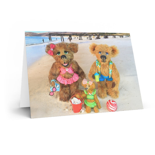 Beach Bears Greeting Cards, Cute Animal Cards, Birthday Wishes, Gift Cards, Kids Party Supplies