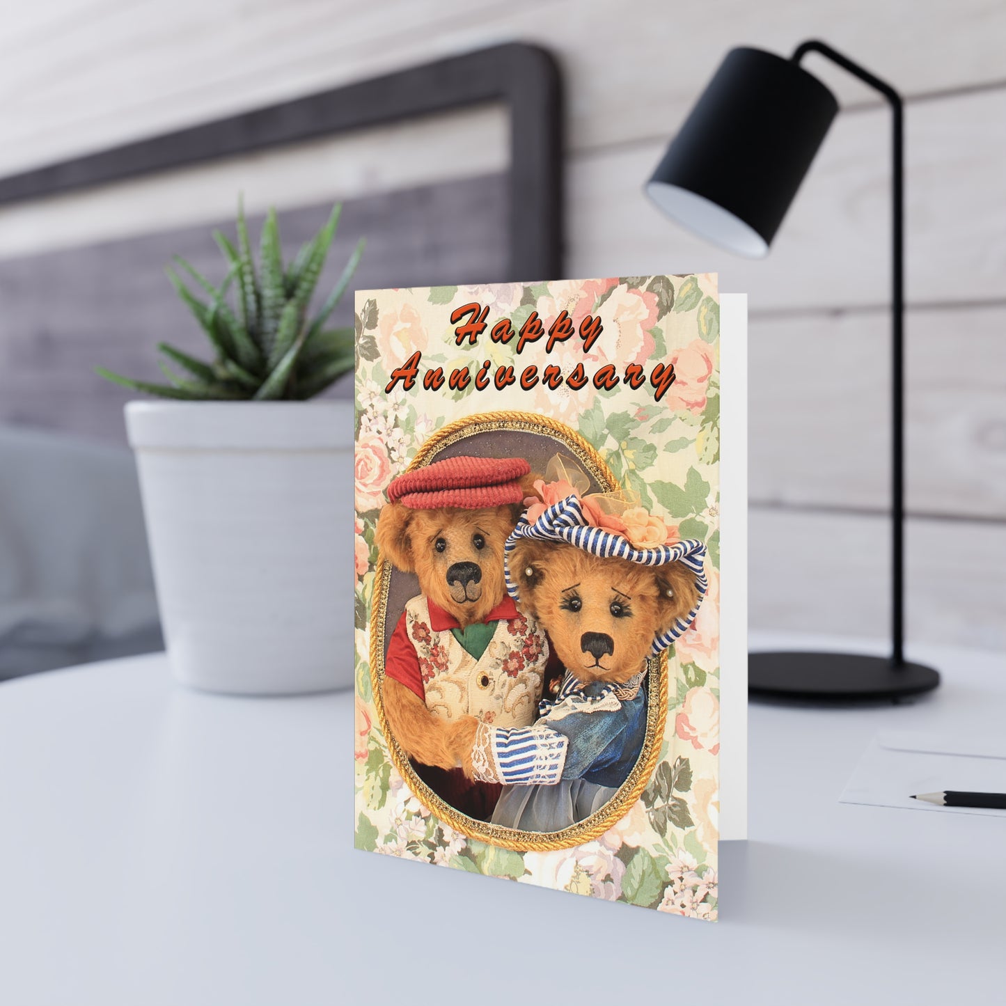 Happy Anniversary Teddy Bear Greeting Cards, Cute Animal Cards, Birthday Wishes, Gift Cards, Kids Party Supplies
