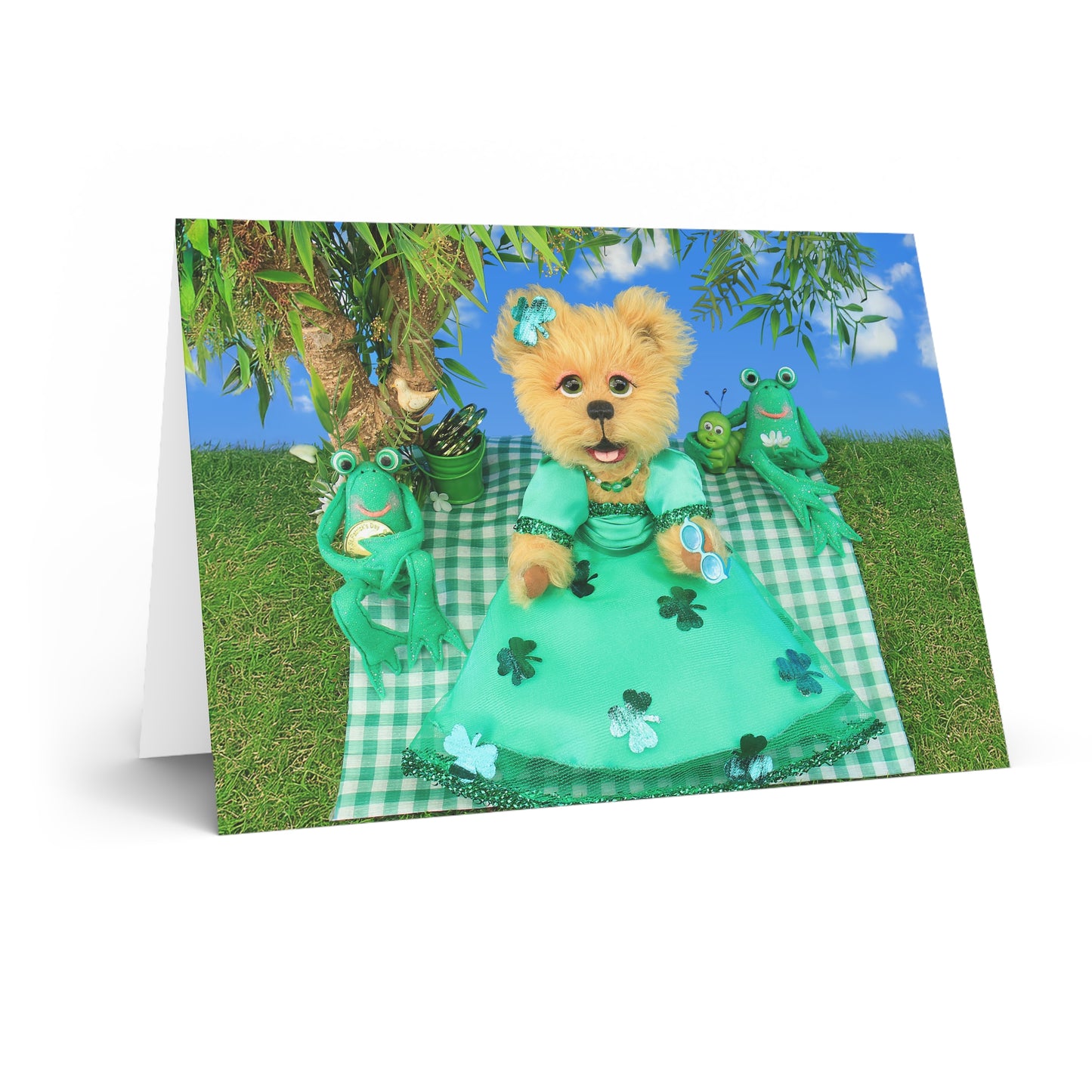 St. Patricks Teddy Bear Greeting Cards, Cute Animal Cards, Birthday Wishes, Gift Cards, Kids Party Supplies