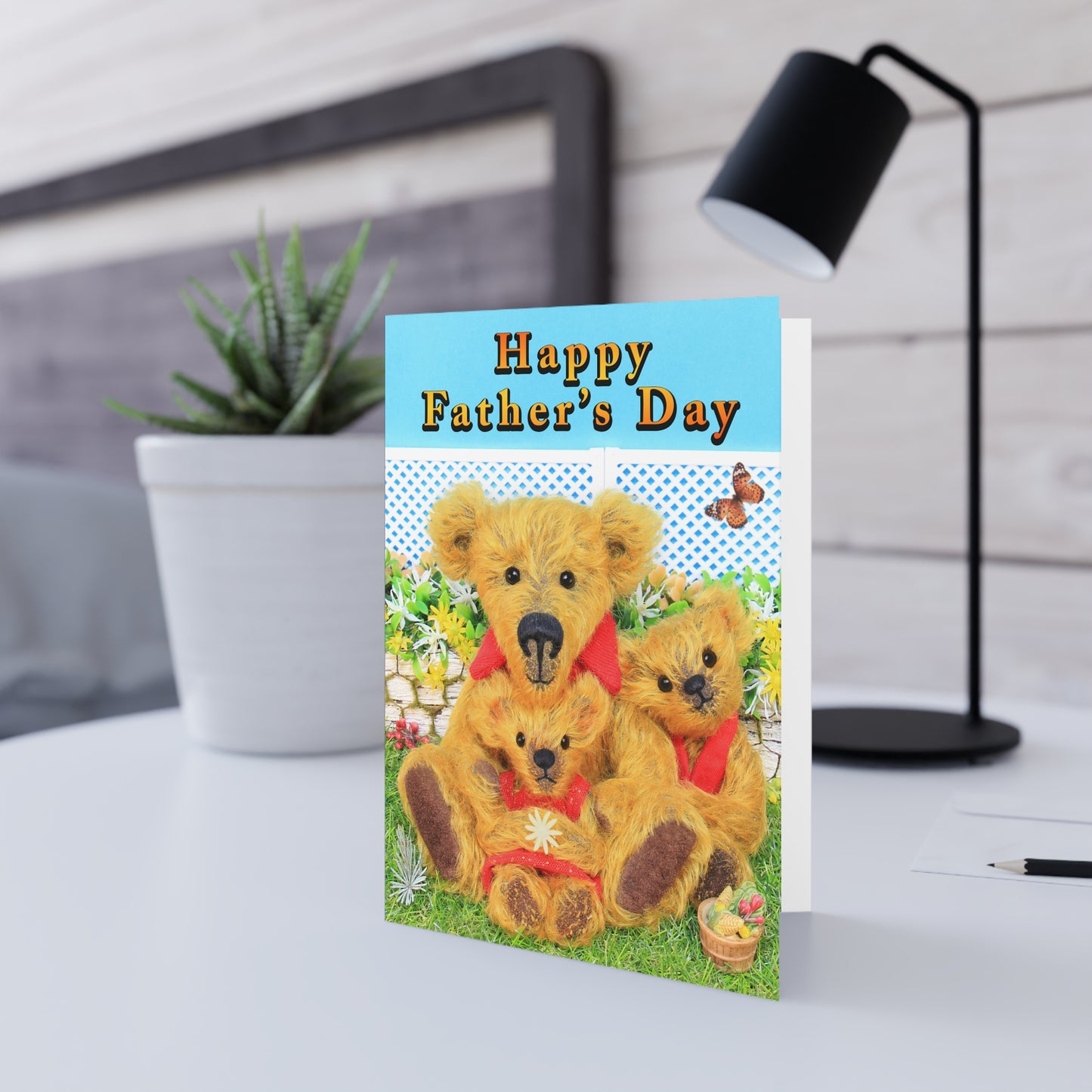 Father's Day Teddy Bear Greeting Cards, Cute Animal Cards, Birthday Wishes, Gift Cards, Kids Party Supplies
