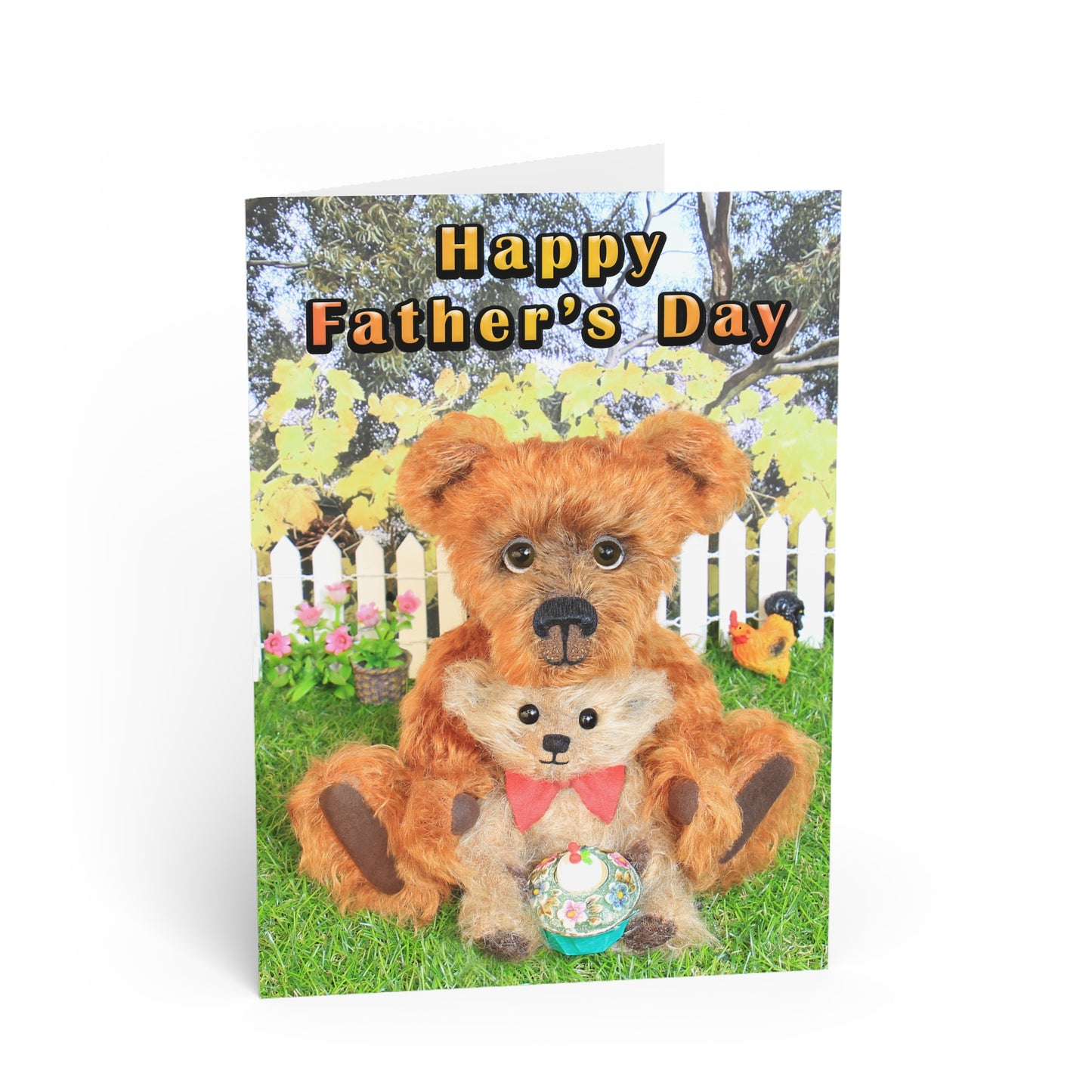 Father's Day Teddy Bear Greeting Cards, Cute Animal Cards, Birthday Wishes, Gift Cards, Kids Party Supplies
