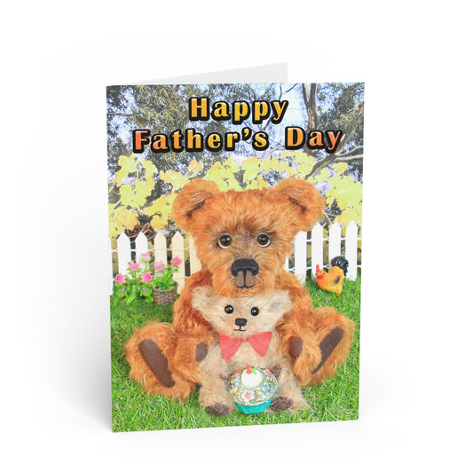 Father's Day Teddy Bear Greeting Cards, Cute Animal Cards, Birthday Wishes, Gift Cards, Kids Party Supplies
