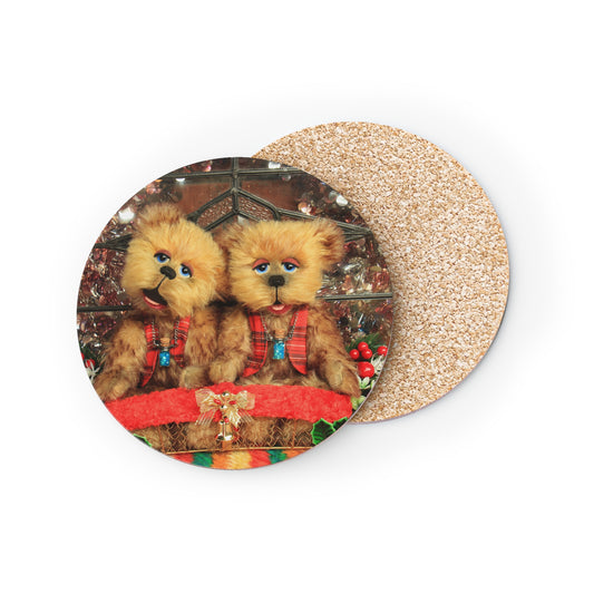 Festive Bear Coasters | Cute Home Decor | Holiday Drinkware | Animal Theme Decorations | Cozy Living Room Gift