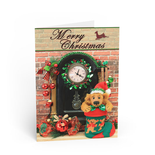 Merry Christmas Teddy Bear Greeting Cards, Cute Animal Cards, Birthday Wishes, Gift Cards, Kids Party Supplies