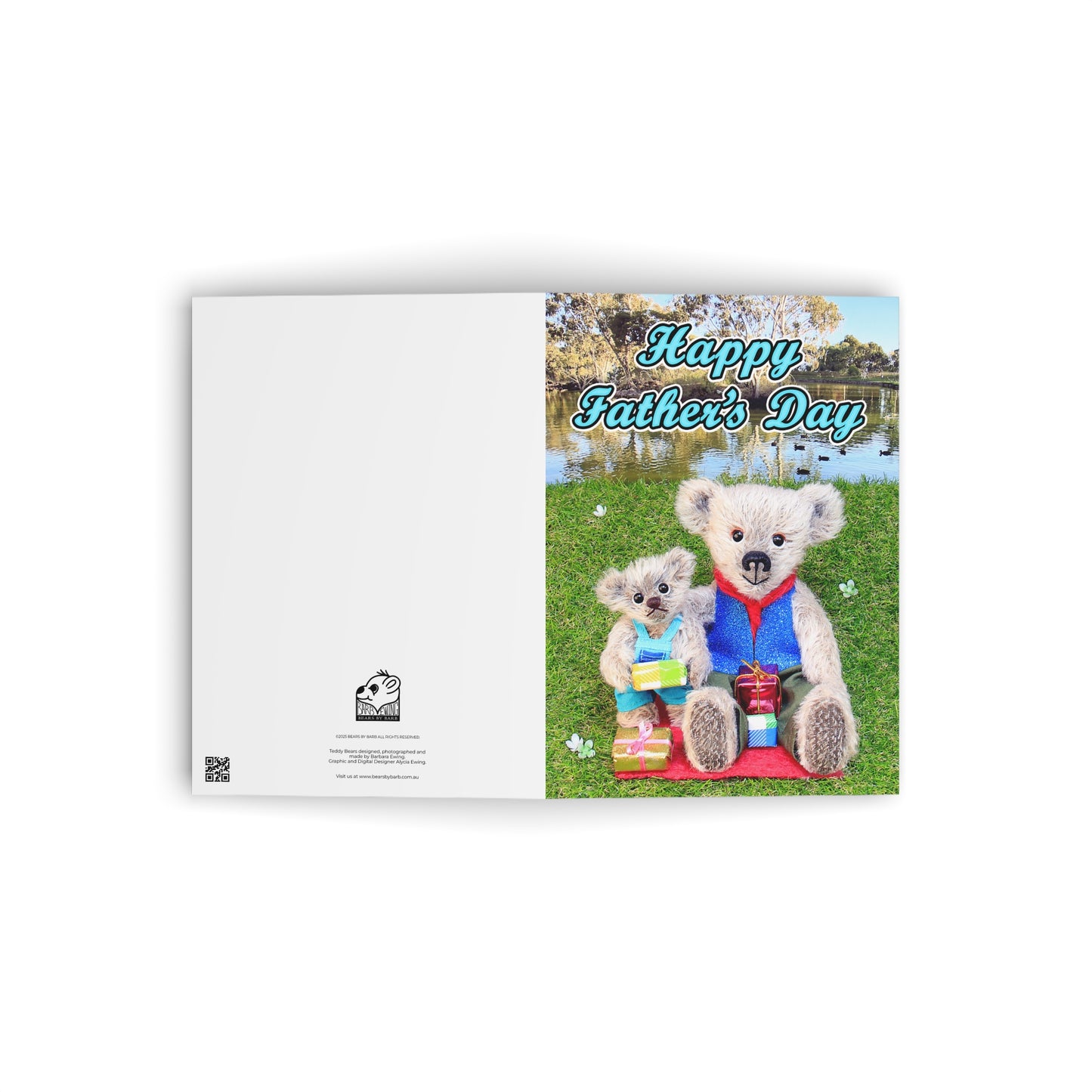 Happy Father's Day Teddy Bear Greeting Cards, Cute Animal Cards, Birthday Wishes, Gift Cards, Kids Party Supplies