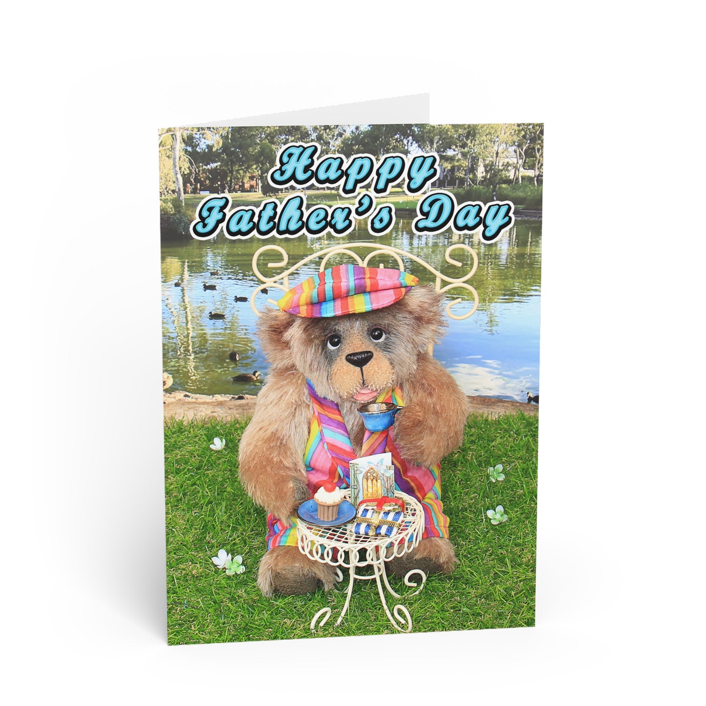 Happy Father's Day Teddy Bear Greeting Cards, Cute Animal Cards, Birthday Wishes, Gift Cards, Kids Party Supplies