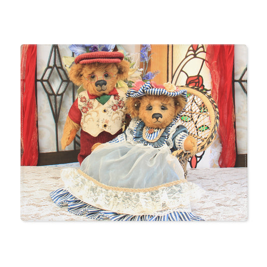 Premium Adorable Bear-Themed 100% Cotton Placemat, Table Decor, Kids' Placemat, Animal Art, Cute Bear Gifts