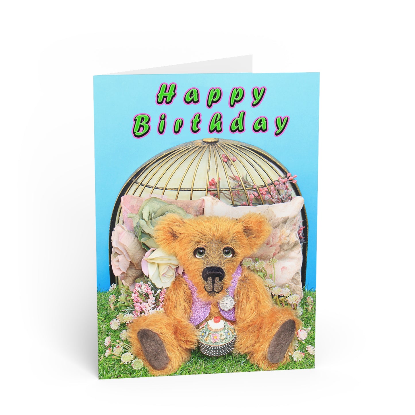 Happy Birthday Teddy Bear Greeting Cards, Cute Animal Cards, Birthday Wishes, Gift Cards, Kids Party Supplies